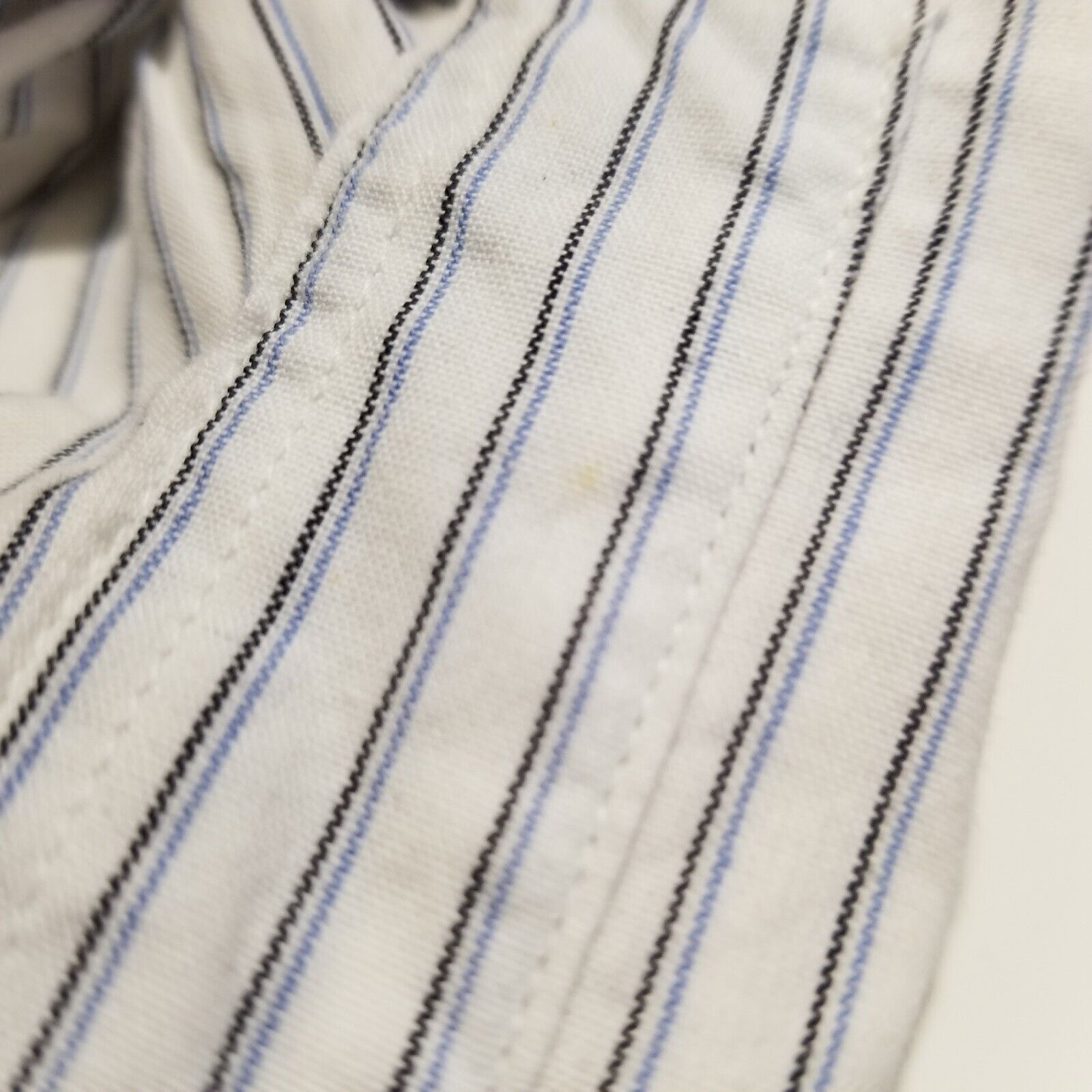 Eddie Bauer Womens S Vintage 100% Cotton Long Sleeve White Dress Shirt Pinstripe
