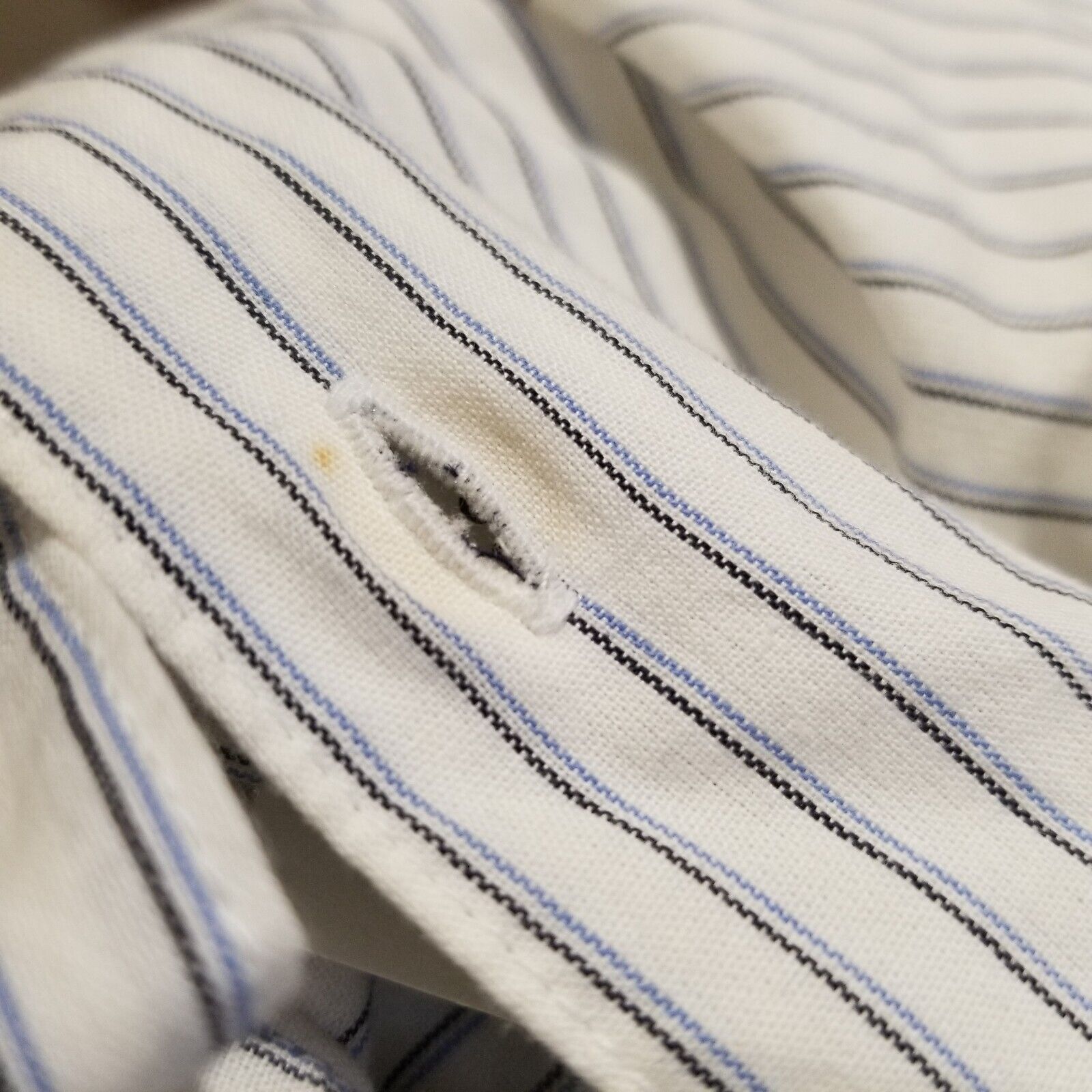 Eddie Bauer Womens S Vintage 100% Cotton Long Sleeve White Dress Shirt Pinstripe