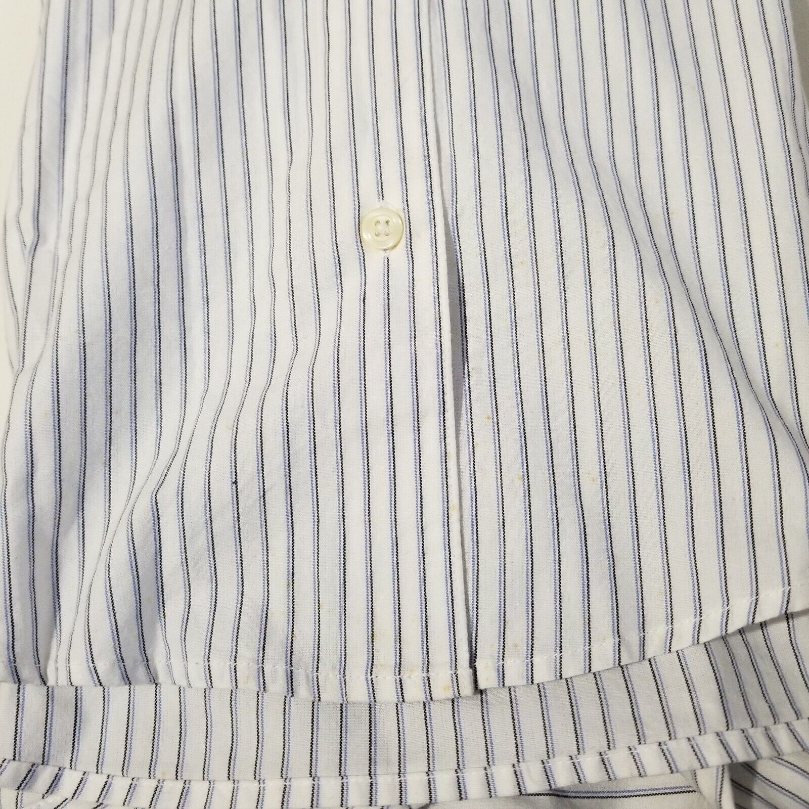 Eddie Bauer Womens S Vintage 100% Cotton Long Sleeve White Dress Shirt Pinstripe