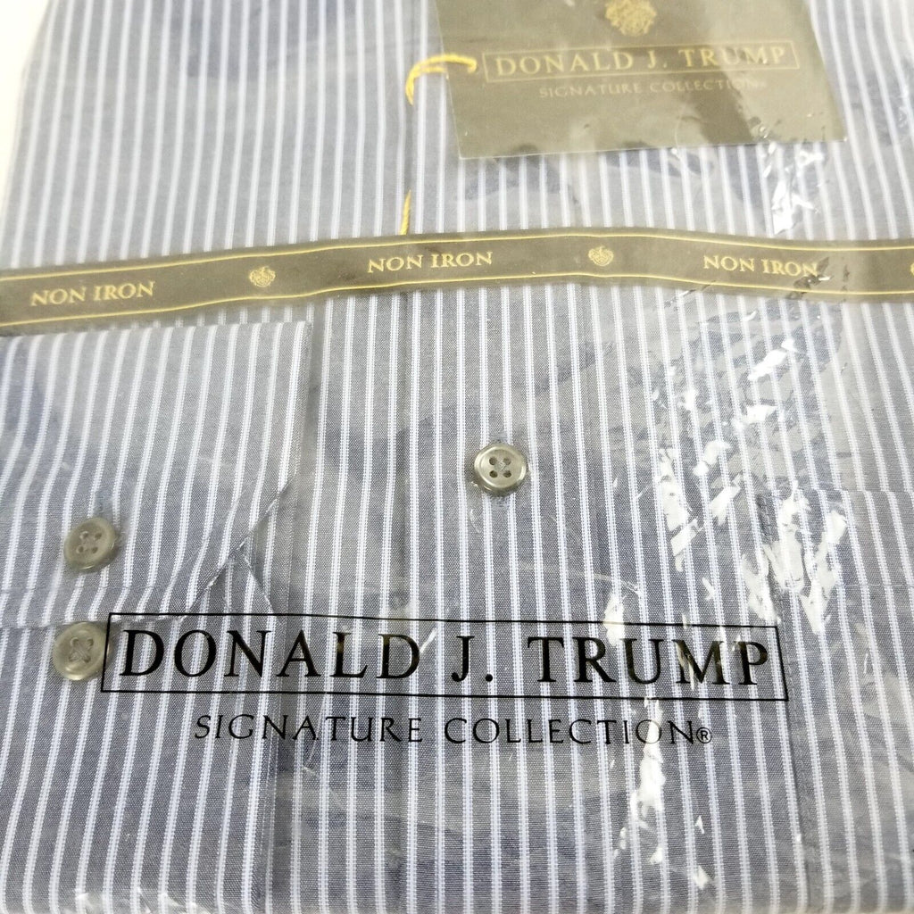 Donald J. Trump Signature Collection Buttoned Dress Shirt Blue Small 15.5 32/33