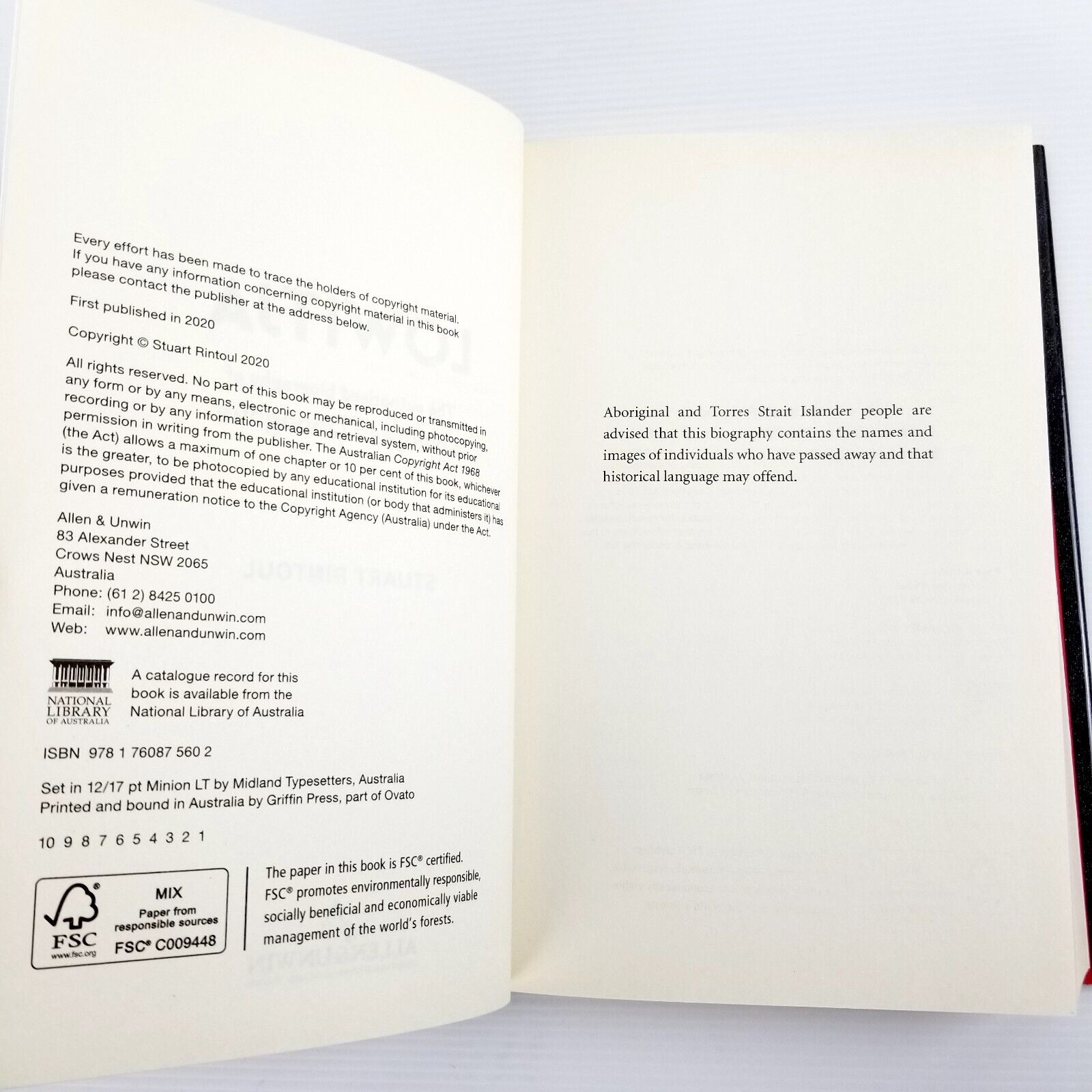 Lowitja: The Authorised Biography of Lowitja O'Donoghue Stuart Rintoul Hardcover