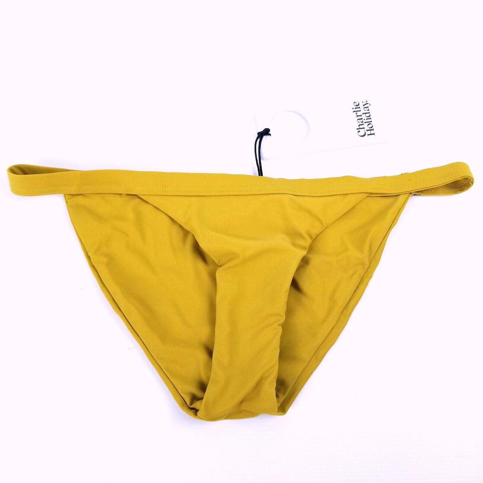 Charlie Holiday Women's 10 Capri Bra Barron Tanga Bikini Bottom Marigold Yellow
