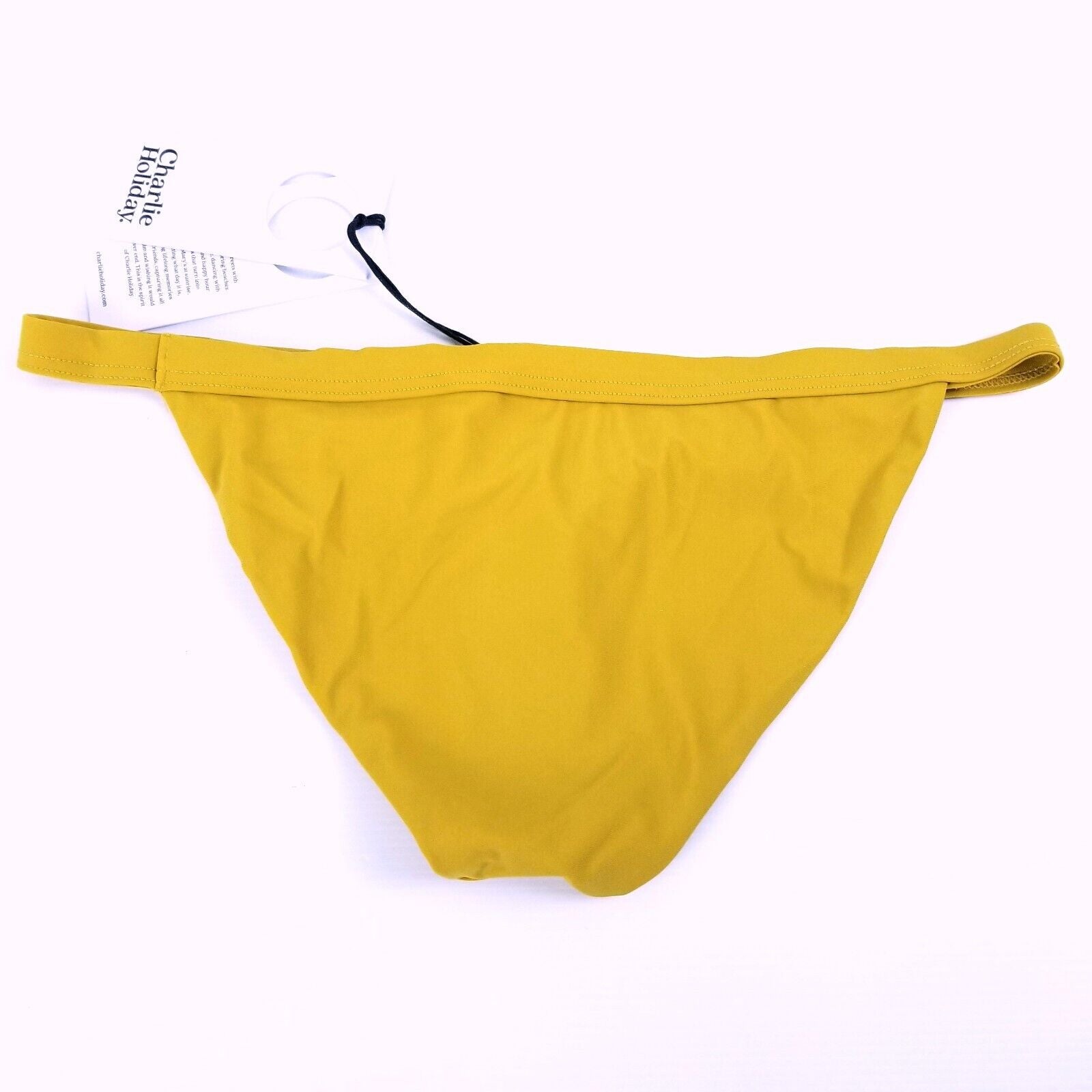 Charlie Holiday Women's 10 Capri Bra Barron Tanga Bikini Bottom Marigold Yellow