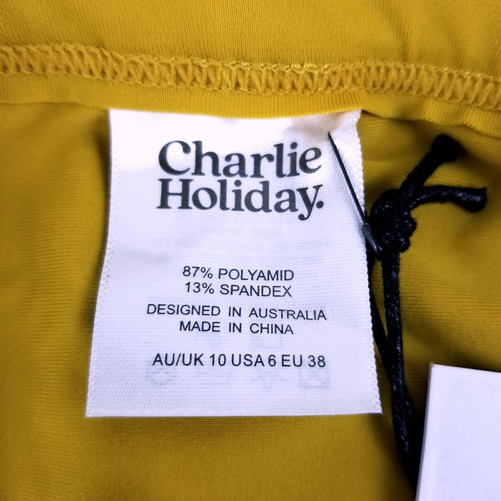 Charlie Holiday Women's 10 Capri Bra Barron Tanga Bikini Bottom Marigold Yellow