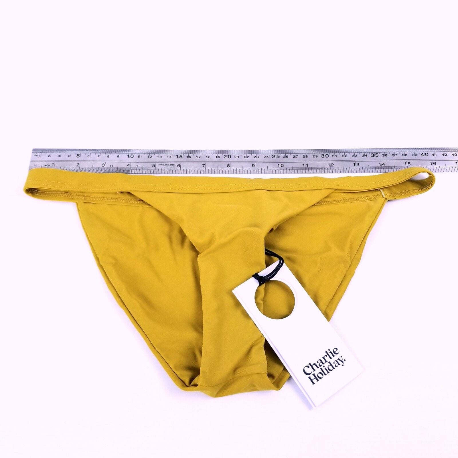 Charlie Holiday Women's 10 Capri Bra Barron Tanga Bikini Bottom Marigold Yellow