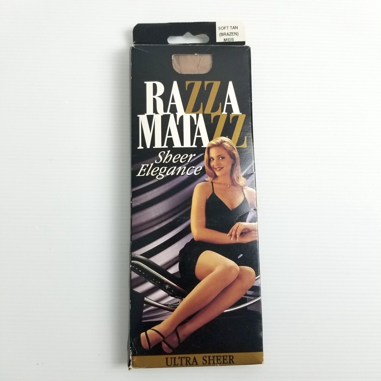 Vintage Razzamatazz Sheer Elegance Ultra Sheer Pantyhose Soft Tan (Brazen) Mids