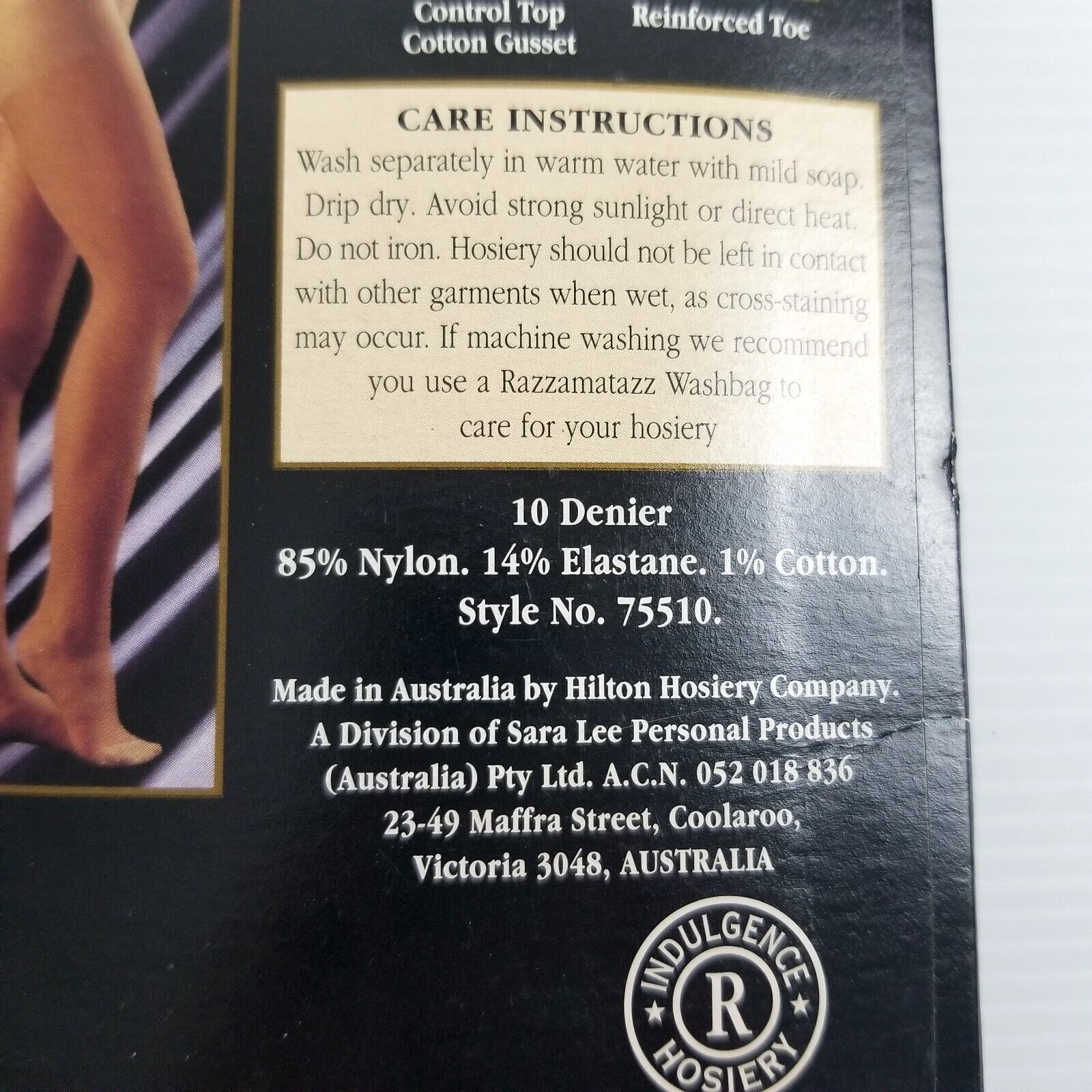 Vintage Razzamatazz Sheer Elegance Ultra Sheer Pantyhose Soft Tan (Brazen) Mids