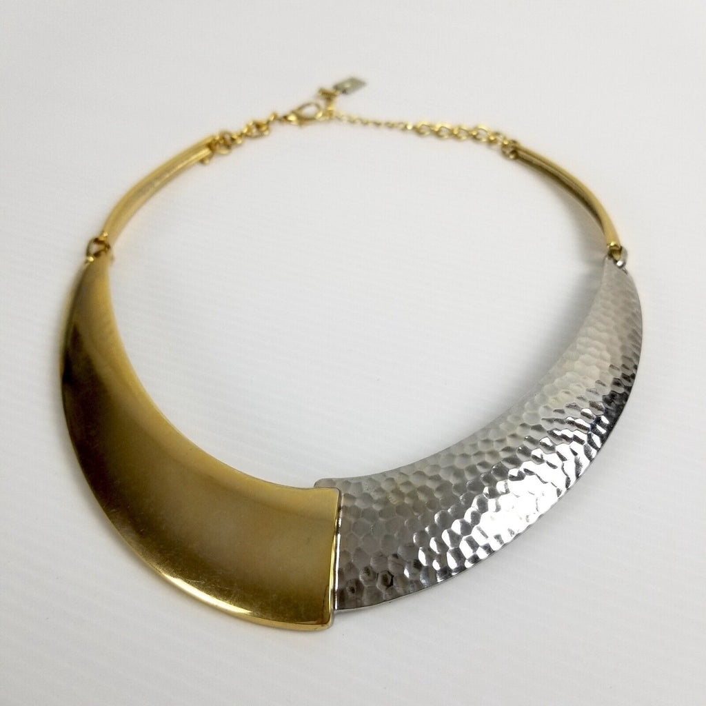 14th & Union Mixed Metal Crescent Necklace Gold & Silver-Tone Statement Jewelry