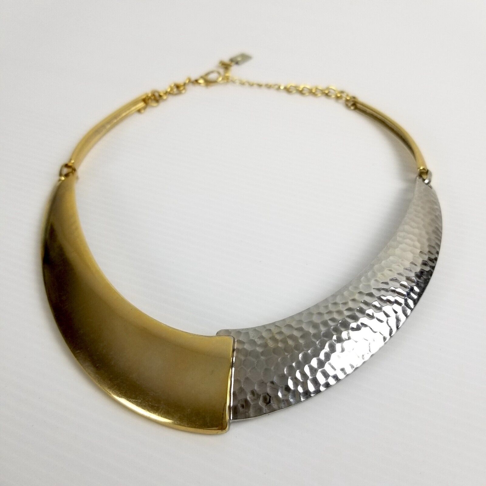 14th & Union Mixed Metal Crescent Necklace Gold & Silver-Tone Statement Jewelry