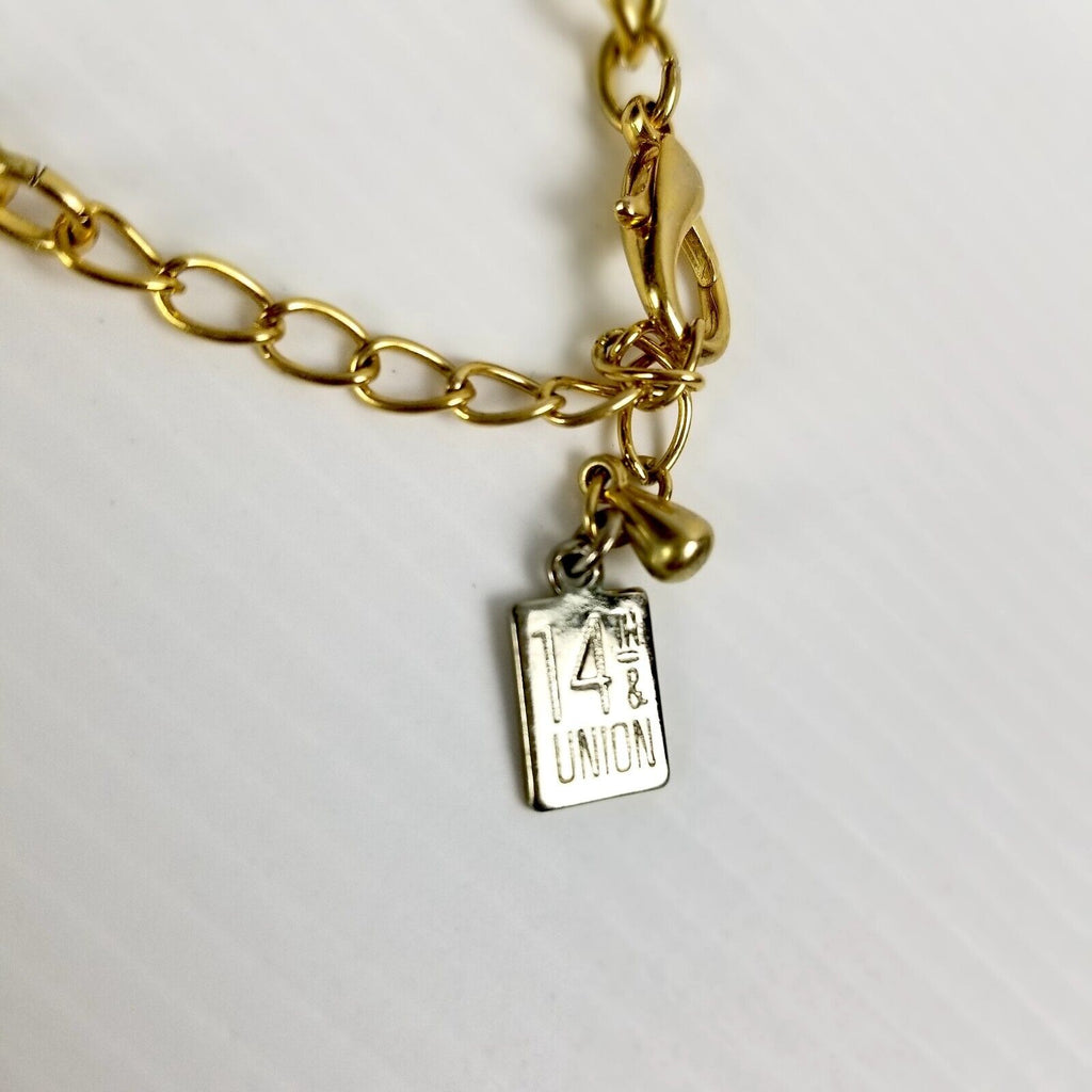14th & Union Mixed Metal Crescent Necklace Gold & Silver-Tone Statement Jewelry