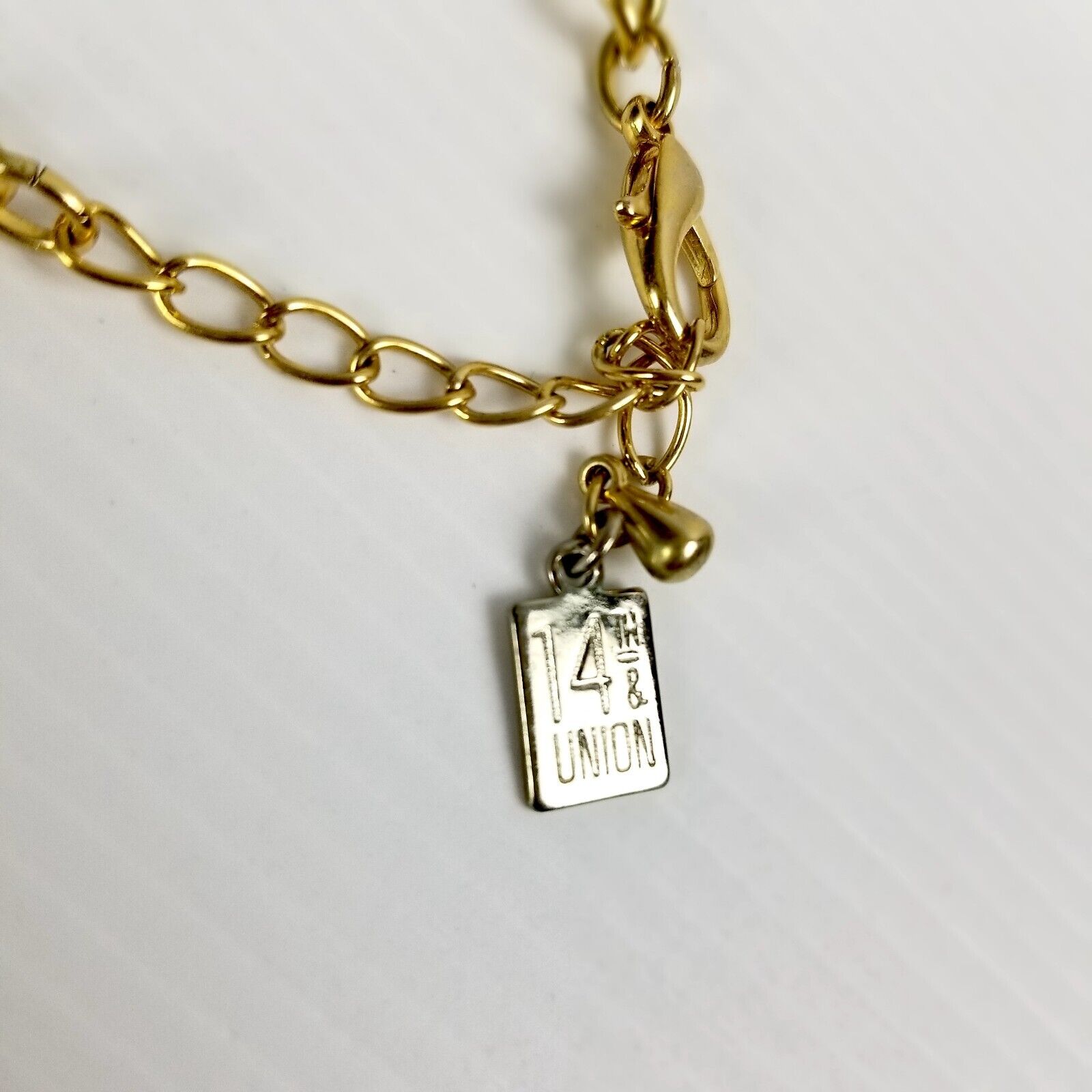 14th & Union Mixed Metal Crescent Necklace Gold & Silver-Tone Statement Jewelry