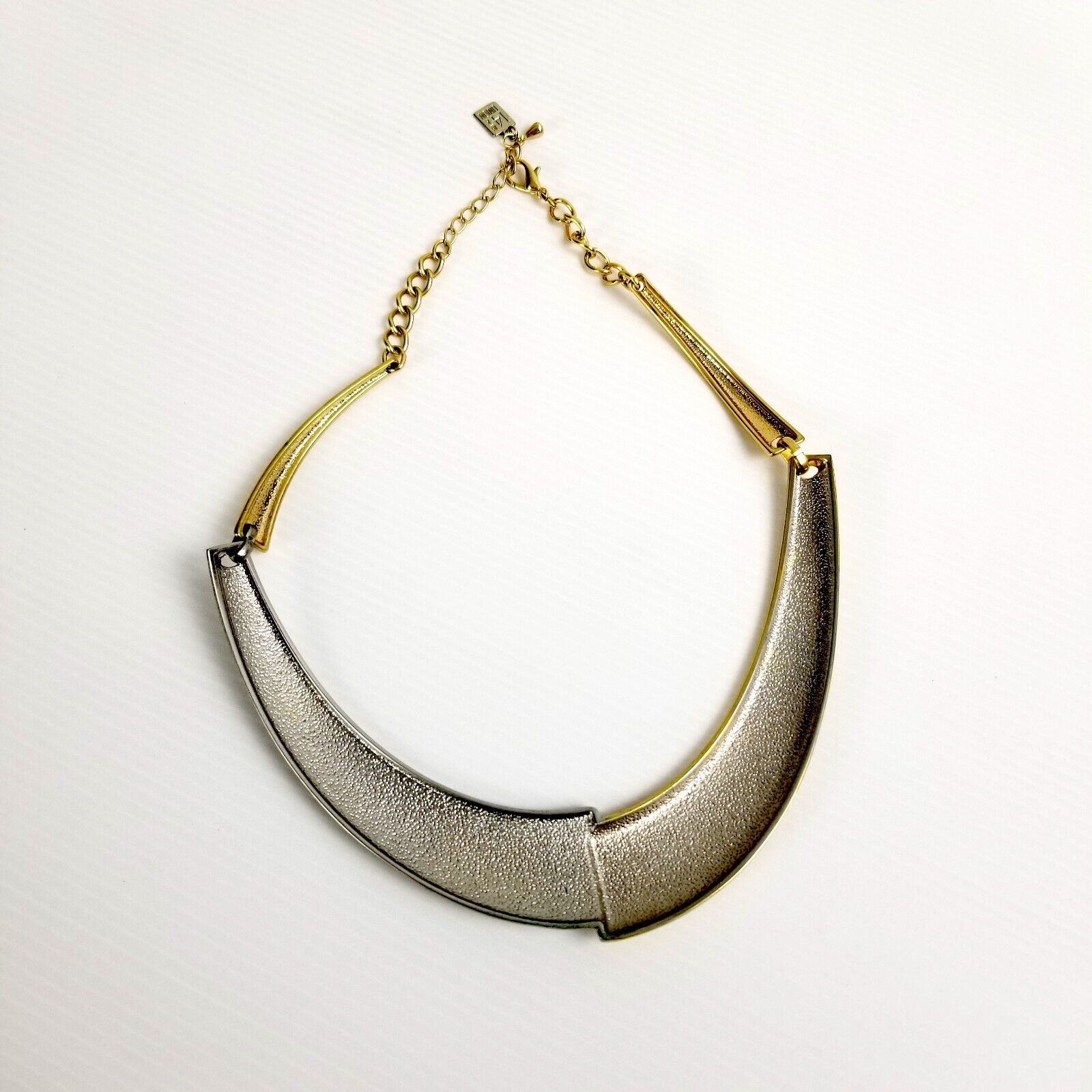 14th & Union Mixed Metal Crescent Necklace Gold & Silver-Tone Statement Jewelry