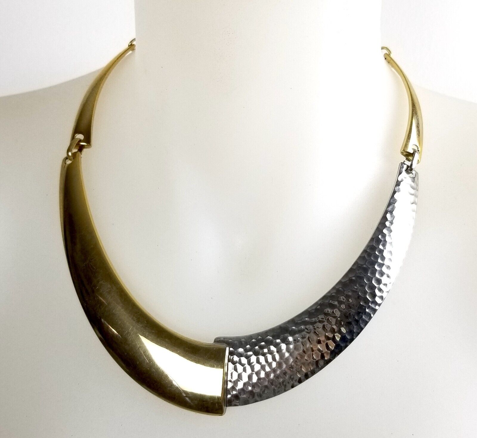 14th & Union Mixed Metal Crescent Necklace Gold & Silver-Tone Statement Jewelry