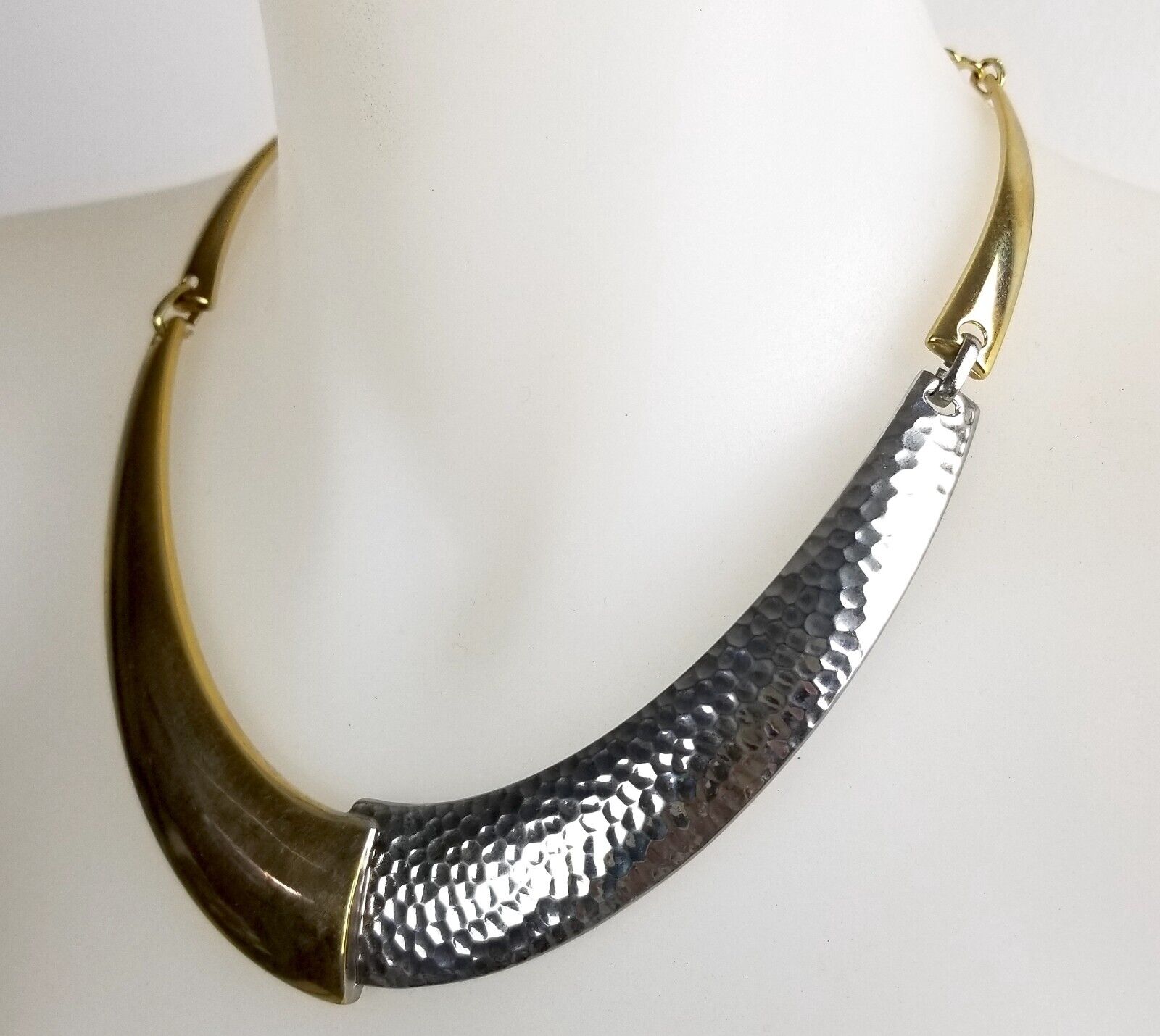 14th & Union Mixed Metal Crescent Necklace Gold & Silver-Tone Statement Jewelry