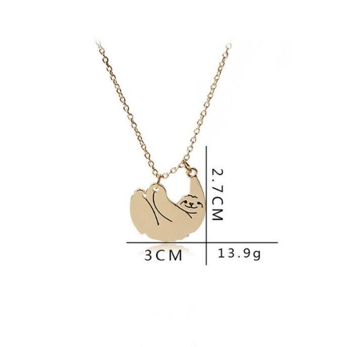 18K Gold Plated Sloth Pendant Necklace | Cute Fashion Jewellery for Sloth Lovers
