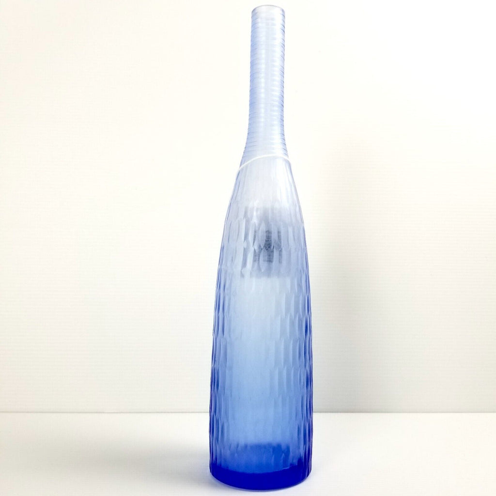 Casa Uno Handblown Grotto Azure Glass Bud Vase, Light Blue, 28cm Boho Retro