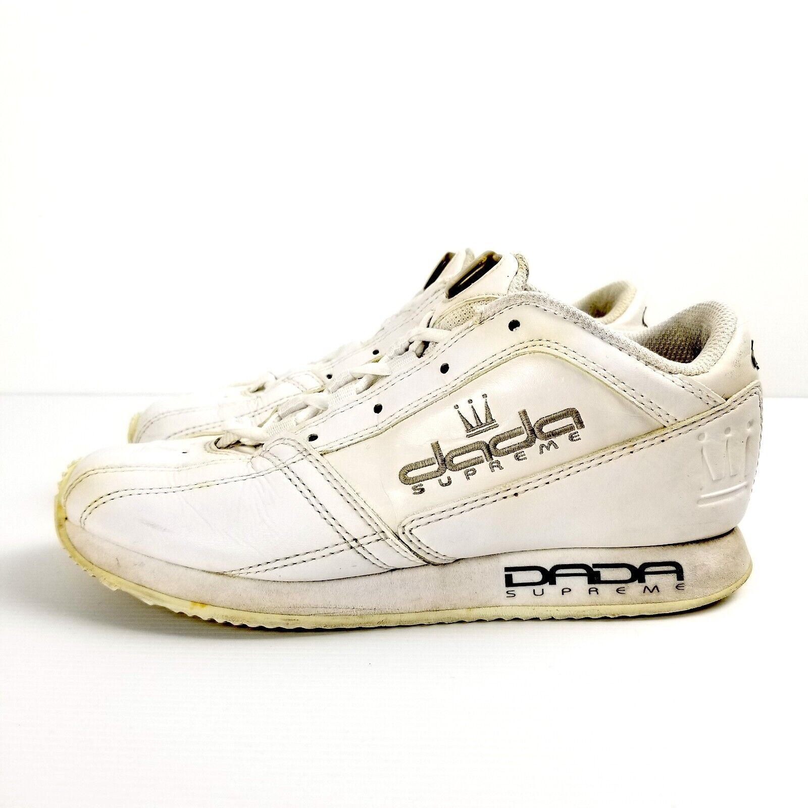 DADA Supreme Vintage Sneakers Shoes White Silver US 3.5 EUR 35.5 Hip Hop 90s Y2K