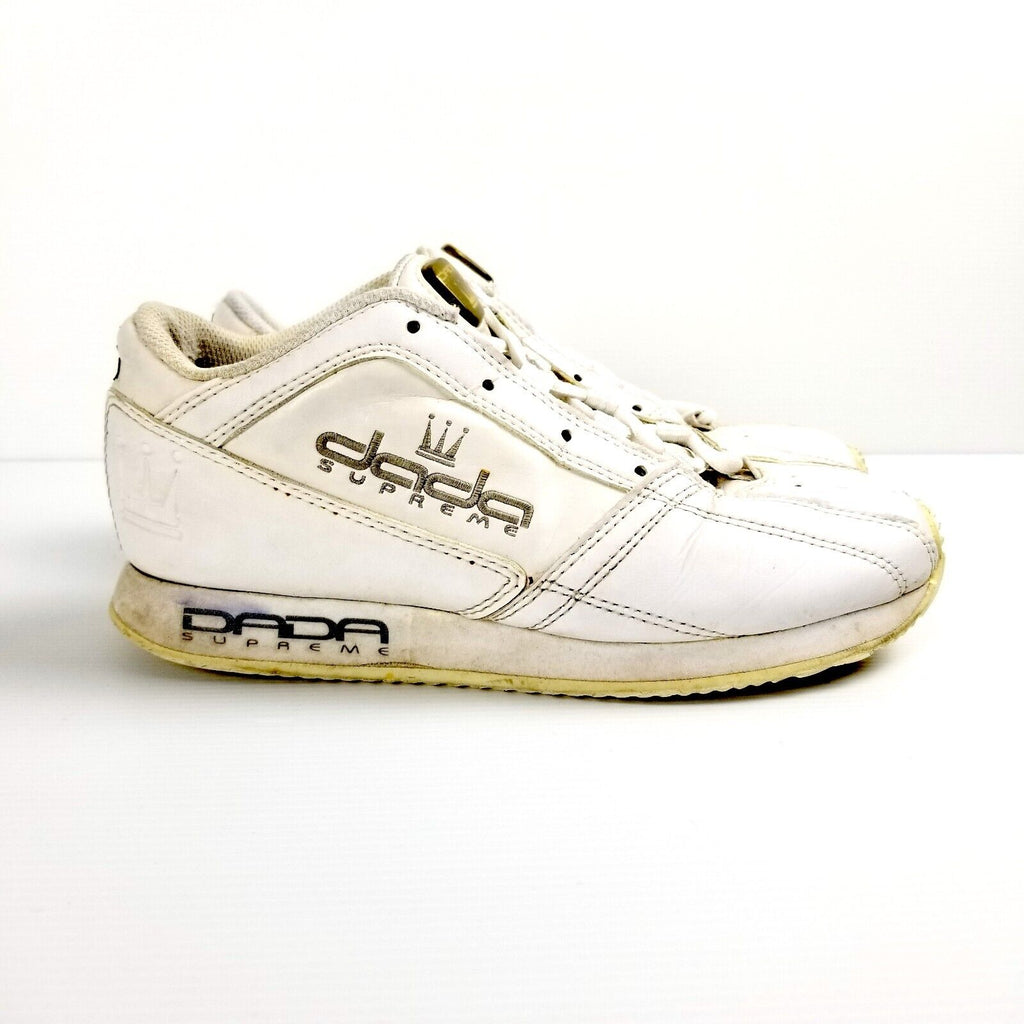 DADA Supreme Vintage Sneakers Shoes White Silver US 3.5 EUR 35.5 Hip Hop 90s Y2K