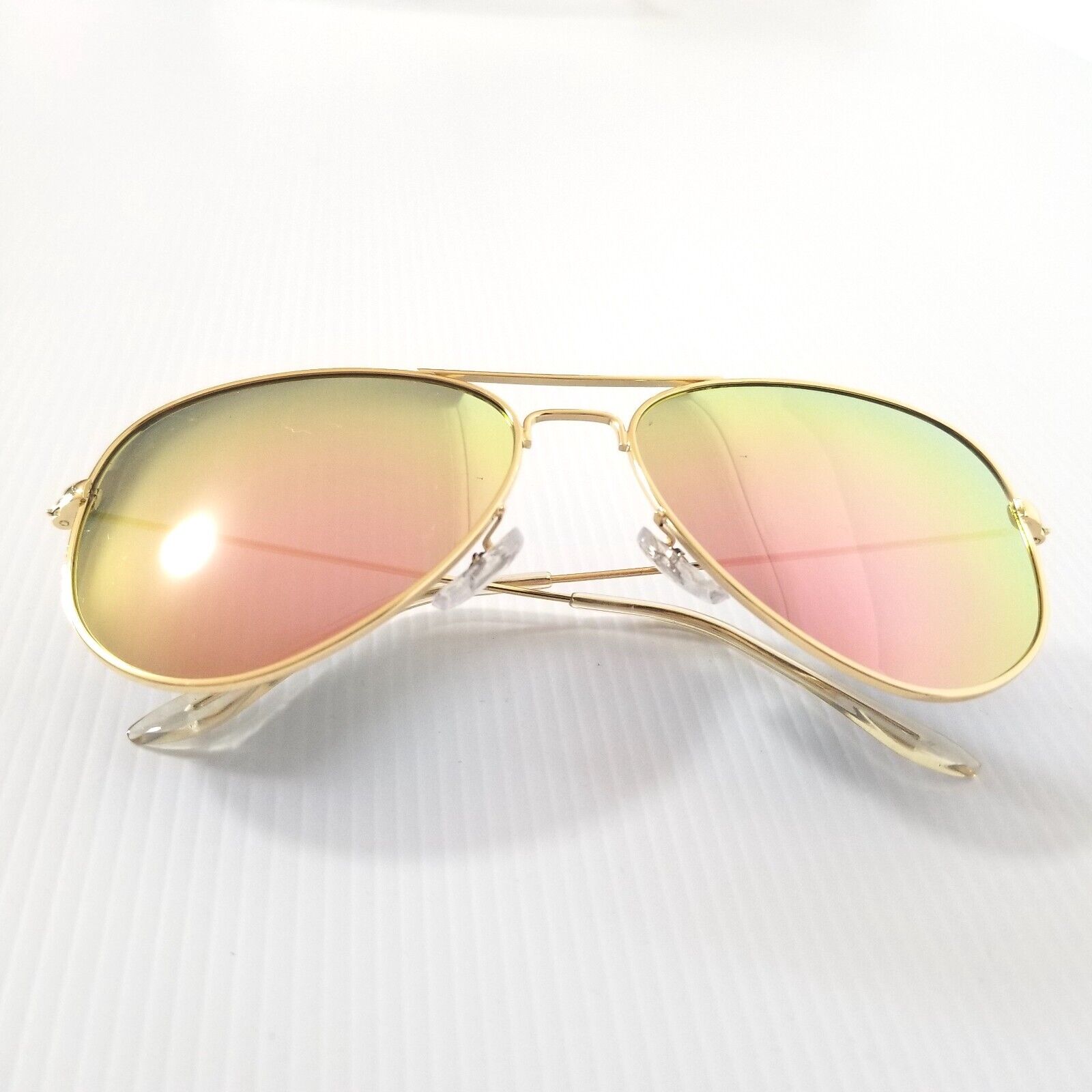 Kingseven Aviator Polarised Sunglasses Gold Frame Reflective Lens Lightweight