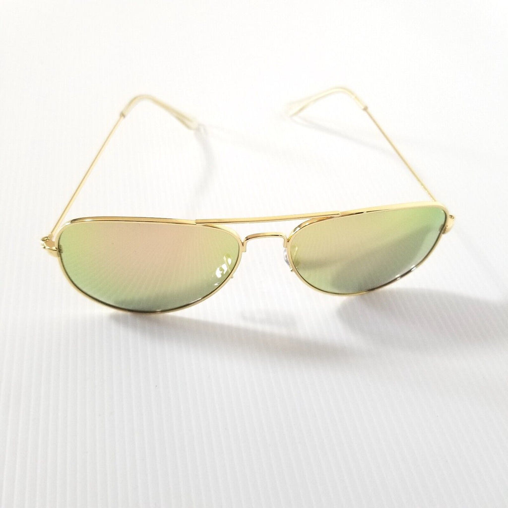 Kingseven Aviator Polarised Sunglasses Gold Frame Reflective Lens Lightweight