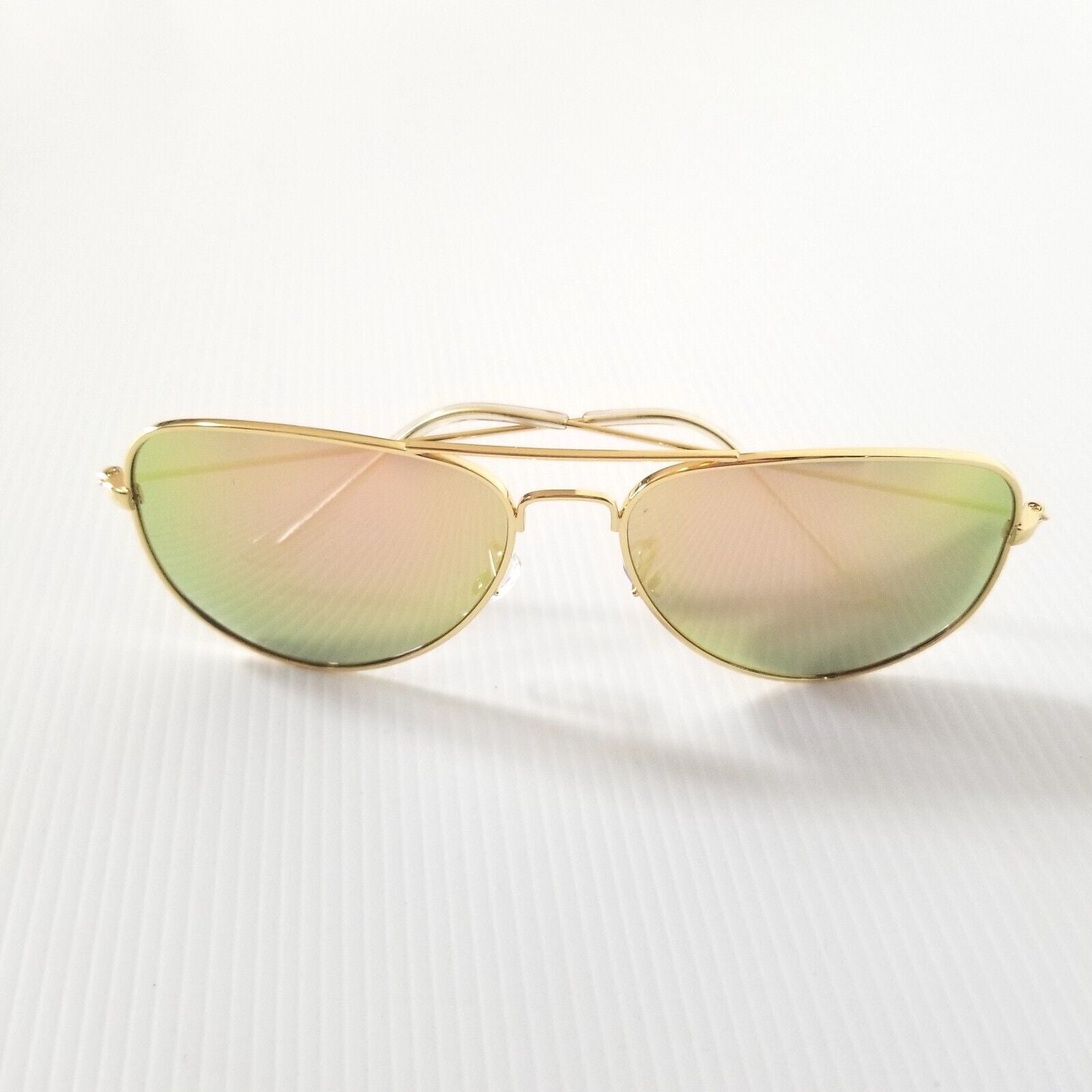Kingseven Aviator Polarised Sunglasses Gold Frame Reflective Lens Lightweight