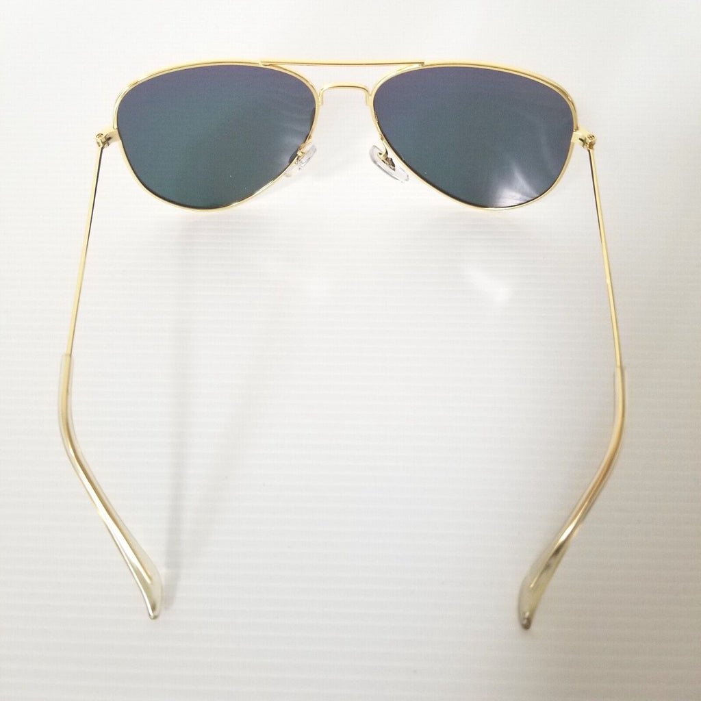 Kingseven Aviator Polarised Sunglasses Gold Frame Reflective Lens Lightweight