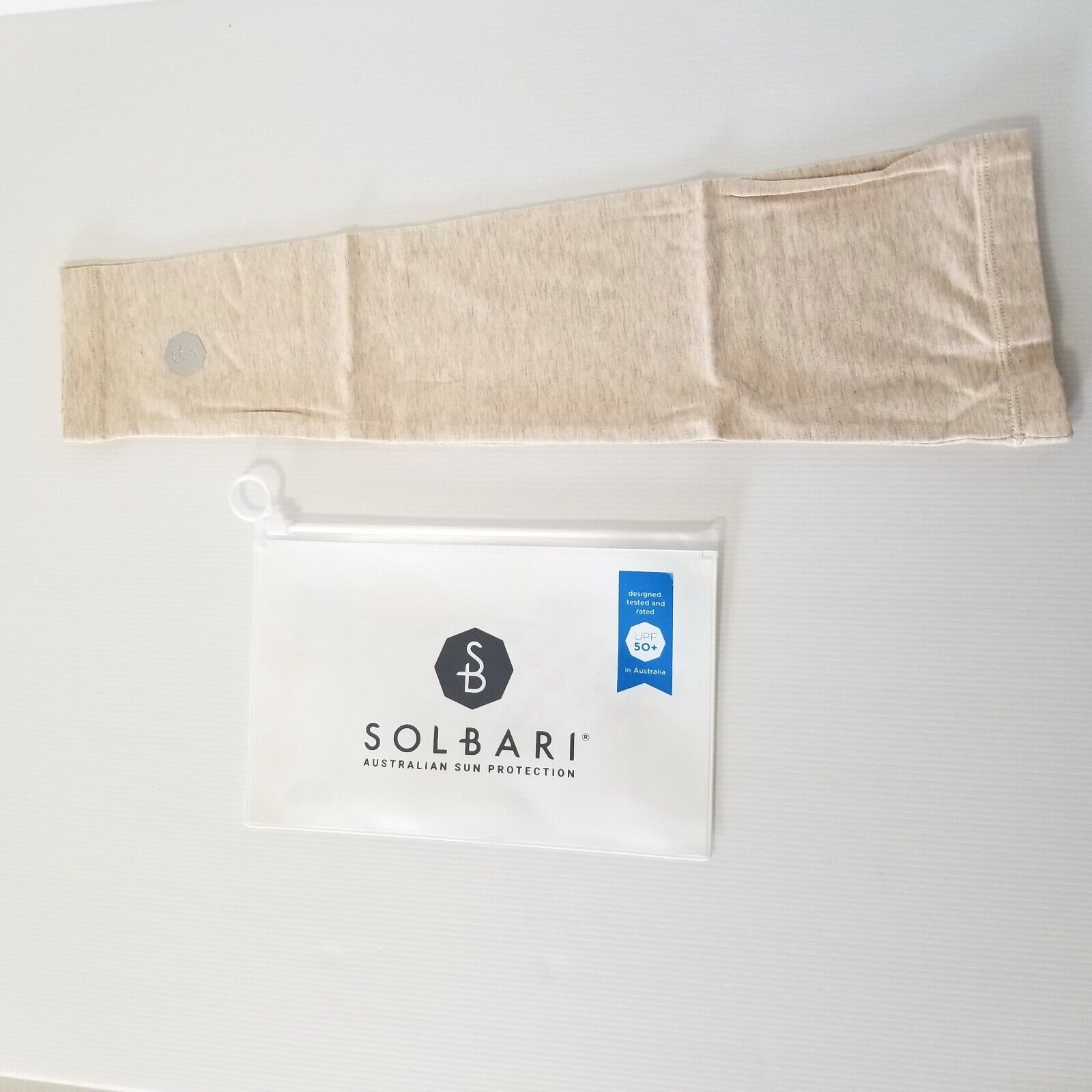 Solbari Arm Sleeves L/XL Oatmeal Beige UPF 50+ Sensitive Sun Protection Clothing
