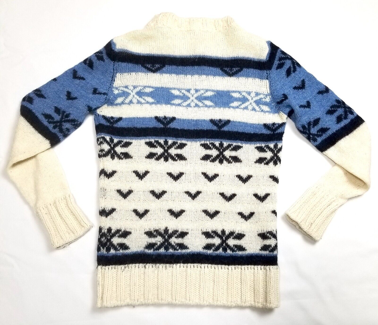 Diesel Knitwear Women's S Alpaca Wool Jumper Christmas Xmas White Blue Sweater