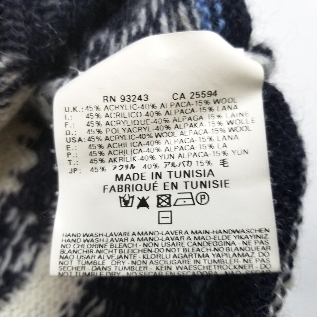 Diesel Knitwear Women's S Alpaca Wool Jumper Christmas Xmas White Blue Sweater