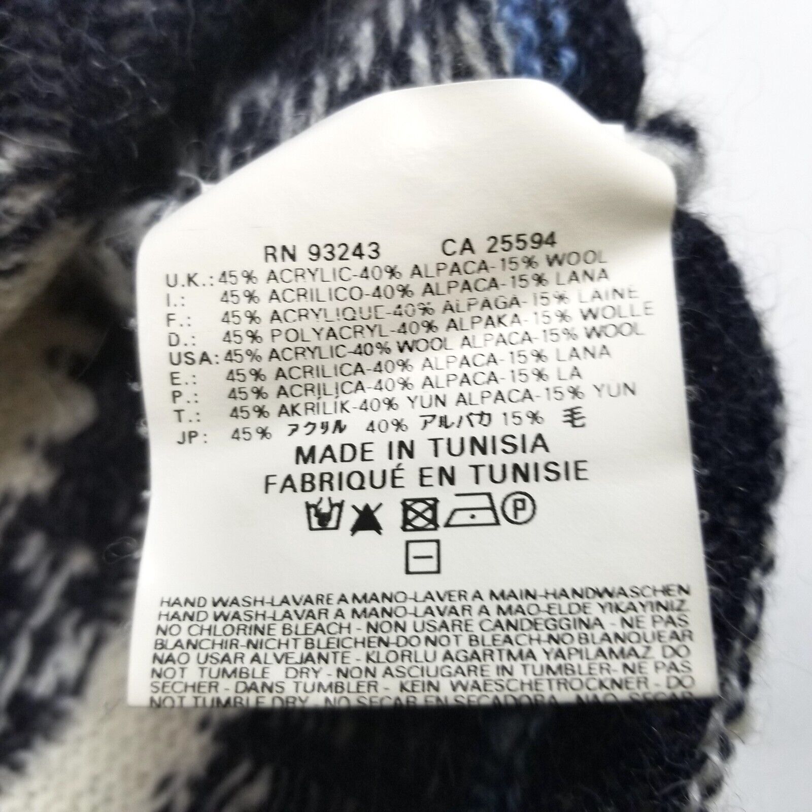Diesel Knitwear Women's S Alpaca Wool Jumper Christmas Xmas White Blue Sweater