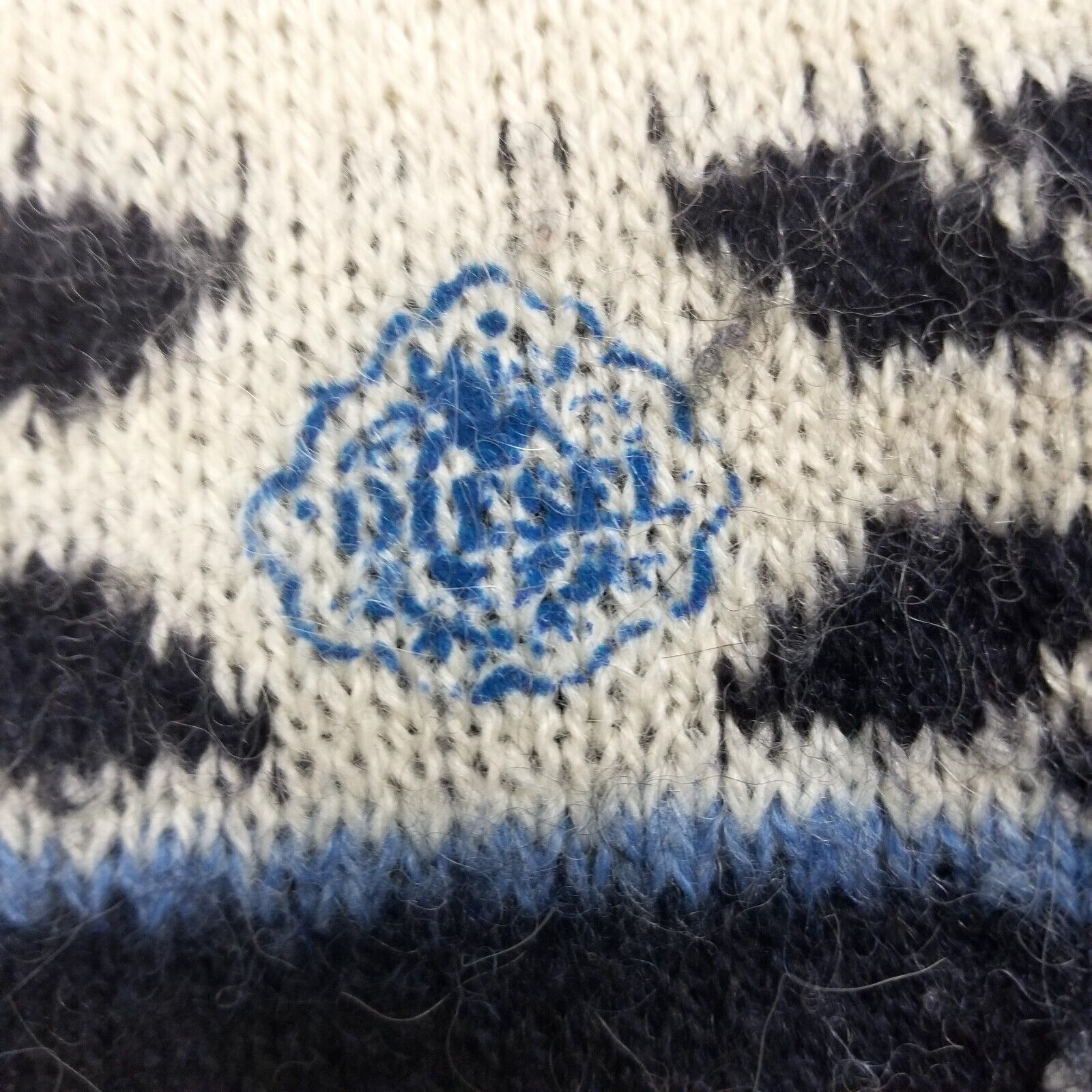 Diesel Knitwear Women's S Alpaca Wool Jumper Christmas Xmas White Blue Sweater