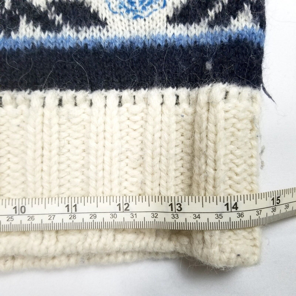 Diesel Knitwear Women's S Alpaca Wool Jumper Christmas Xmas White Blue Sweater