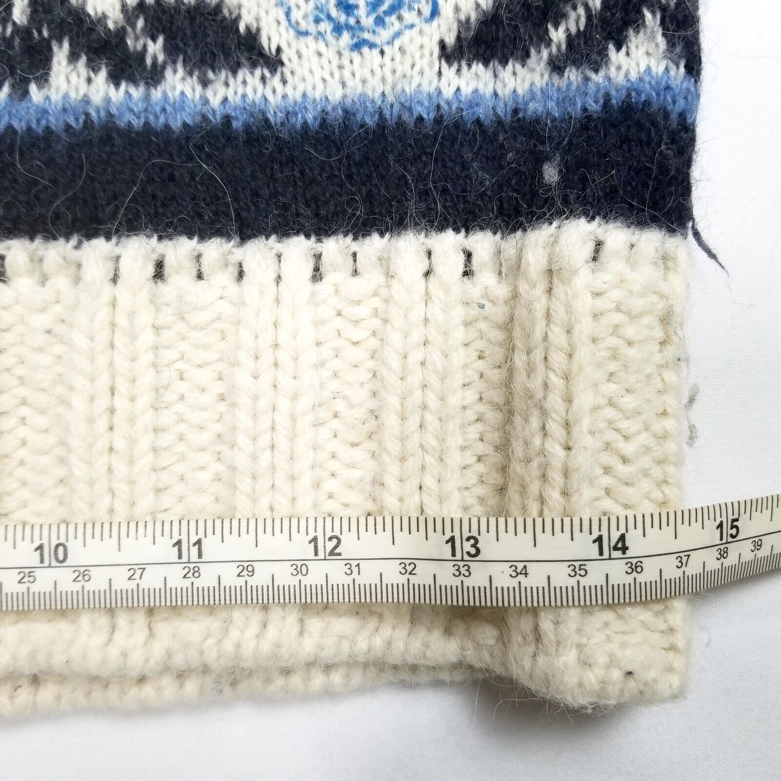 Diesel Knitwear Women's S Alpaca Wool Jumper Christmas Xmas White Blue Sweater