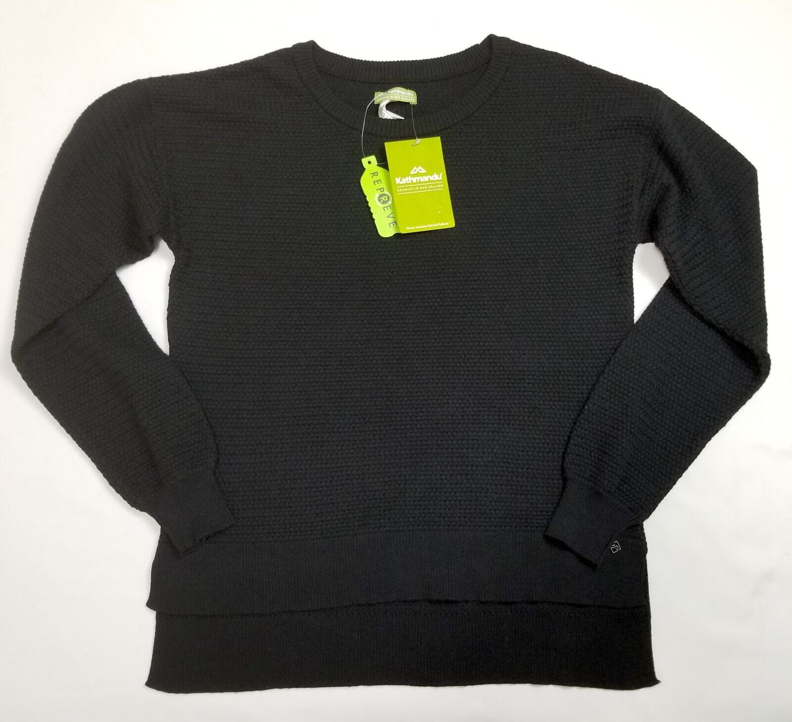 Kathmandu Kamana Women's Knitted Pullover Size 10 Black Jumper Sweater New NWT