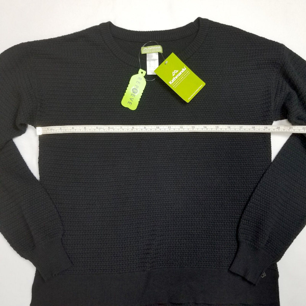Kathmandu Kamana Women's Knitted Pullover Size 10 Black Jumper Sweater New NWT