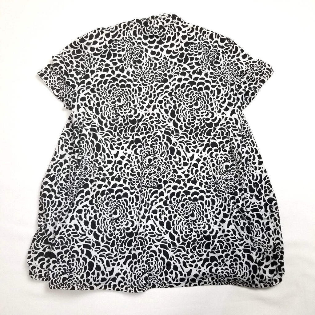 Notations Women's Small 2pc Cardi Short Sleeve Top Black White Non-Iron Workwear