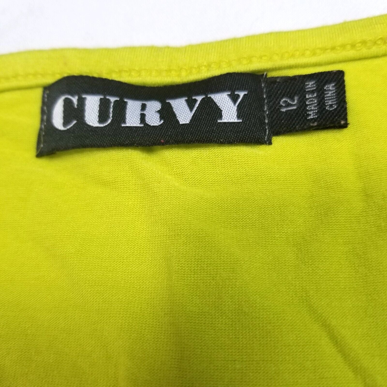 Curvy Women's 12 Lime Green Blouse Top Shirt Cap Sleeves Stretchy Cotton Blend