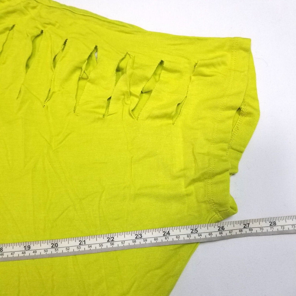 Curvy Women's 12 Lime Green Blouse Top Shirt Cap Sleeves Stretchy Cotton Blend