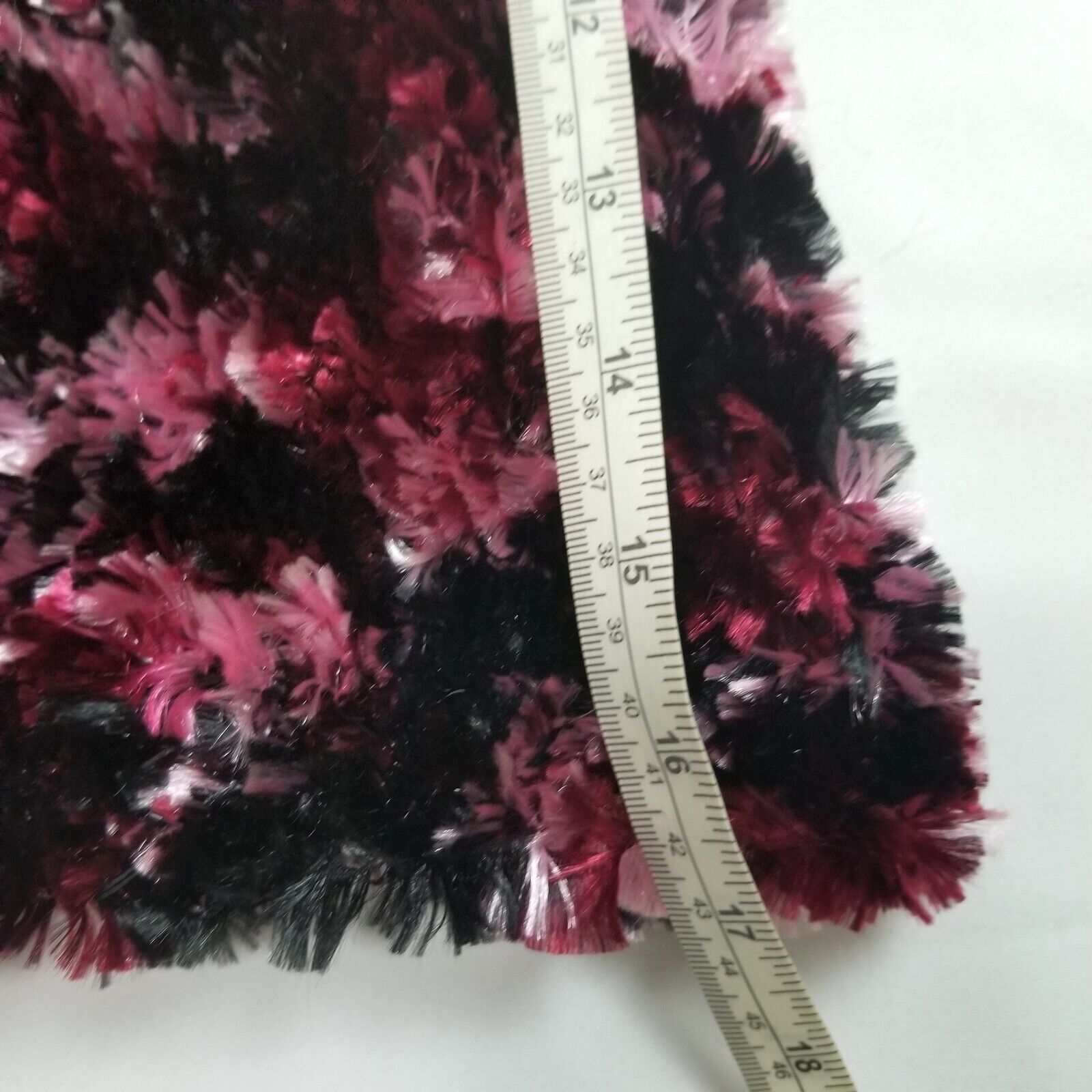 Handmade Women's XS-S Black Pink White Textured Faux Fur Blouse Singlet Top