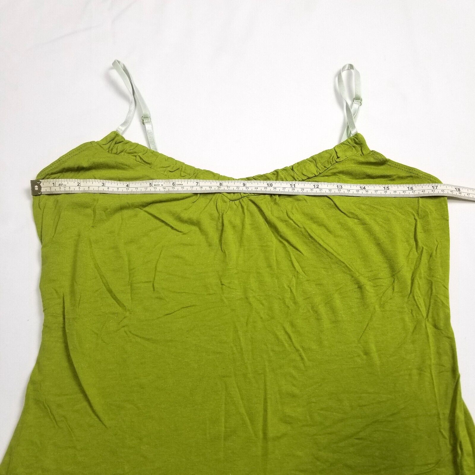 VTG Events Women's M Lime Green Blouse Singlet Top Sweetheart Neckline Stretch