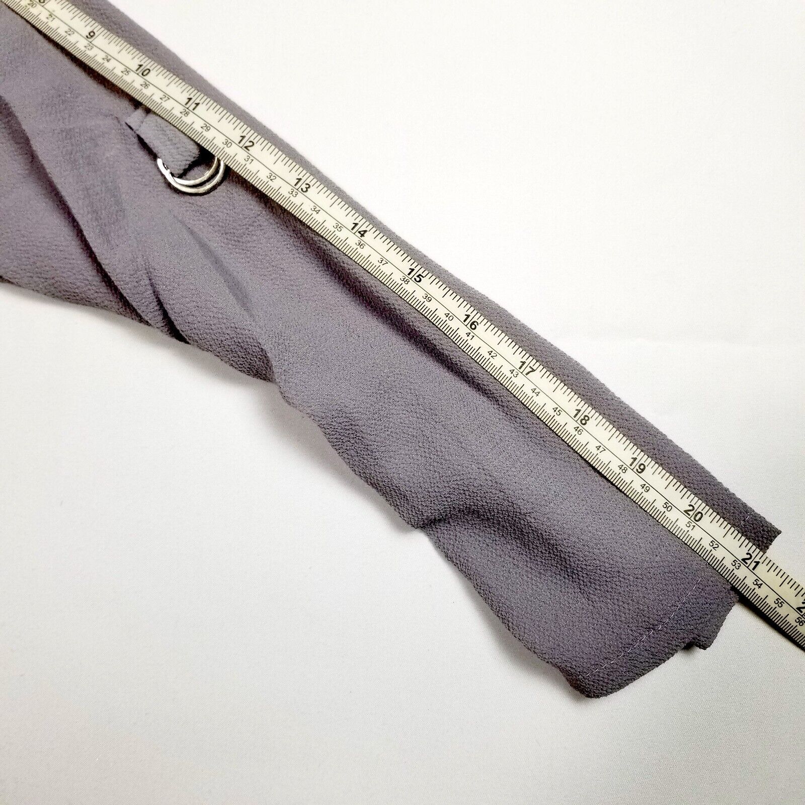 Women's L/XL Grey Loose Relaxed Fit Blouse V-Neck Adjustable Sleeves New NWT