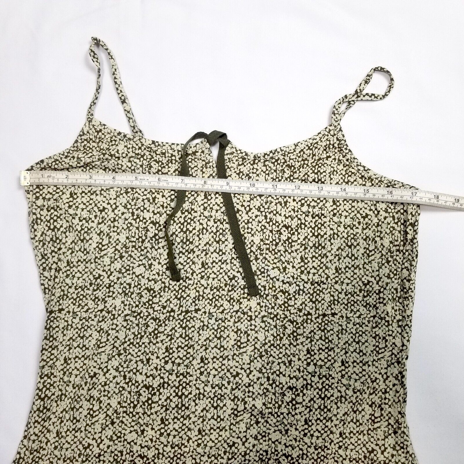 sandwich Women's M Sage Green Beige Dotted Blouse Singlet Cami Top Adjustable