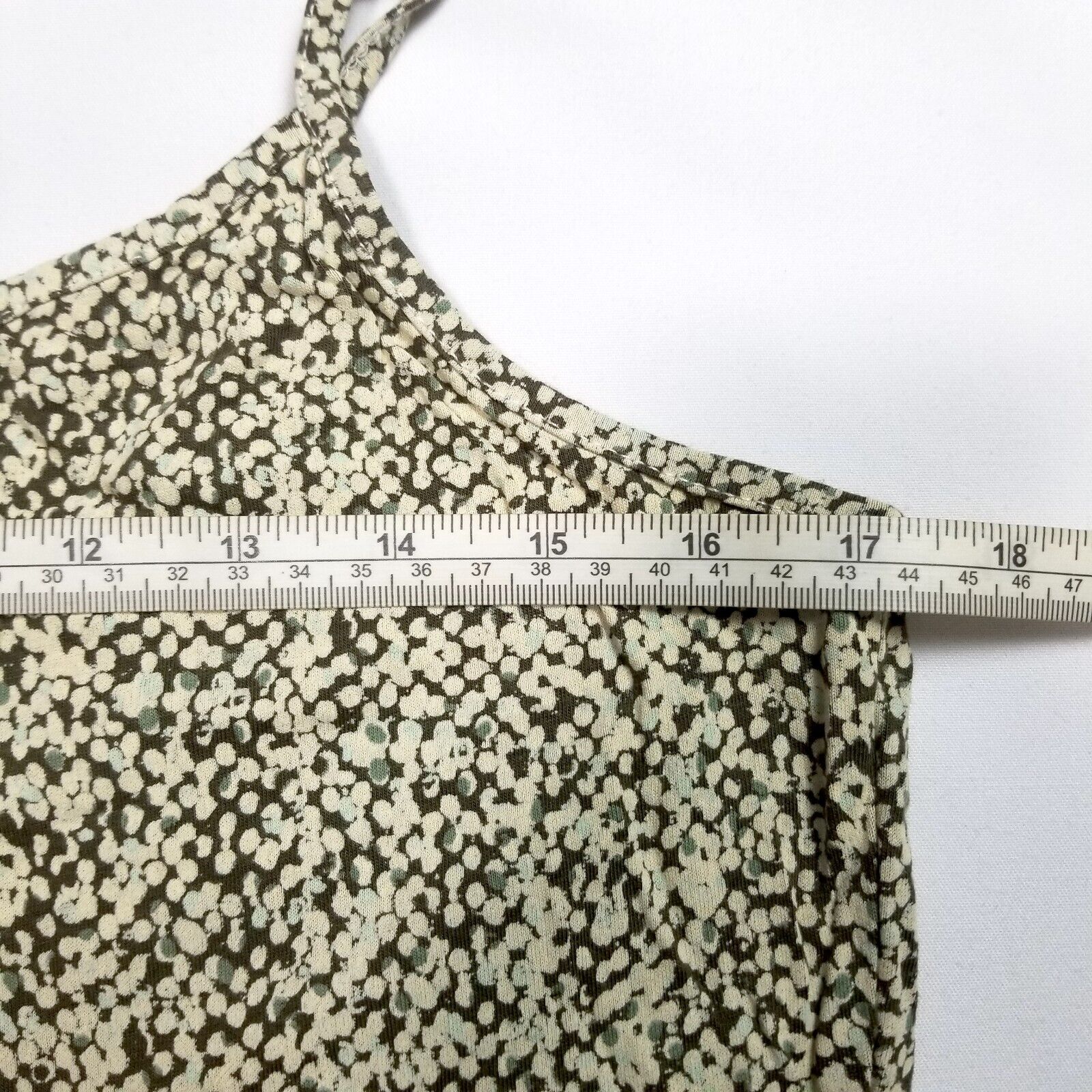 sandwich Women's M Sage Green Beige Dotted Blouse Singlet Cami Top Adjustable