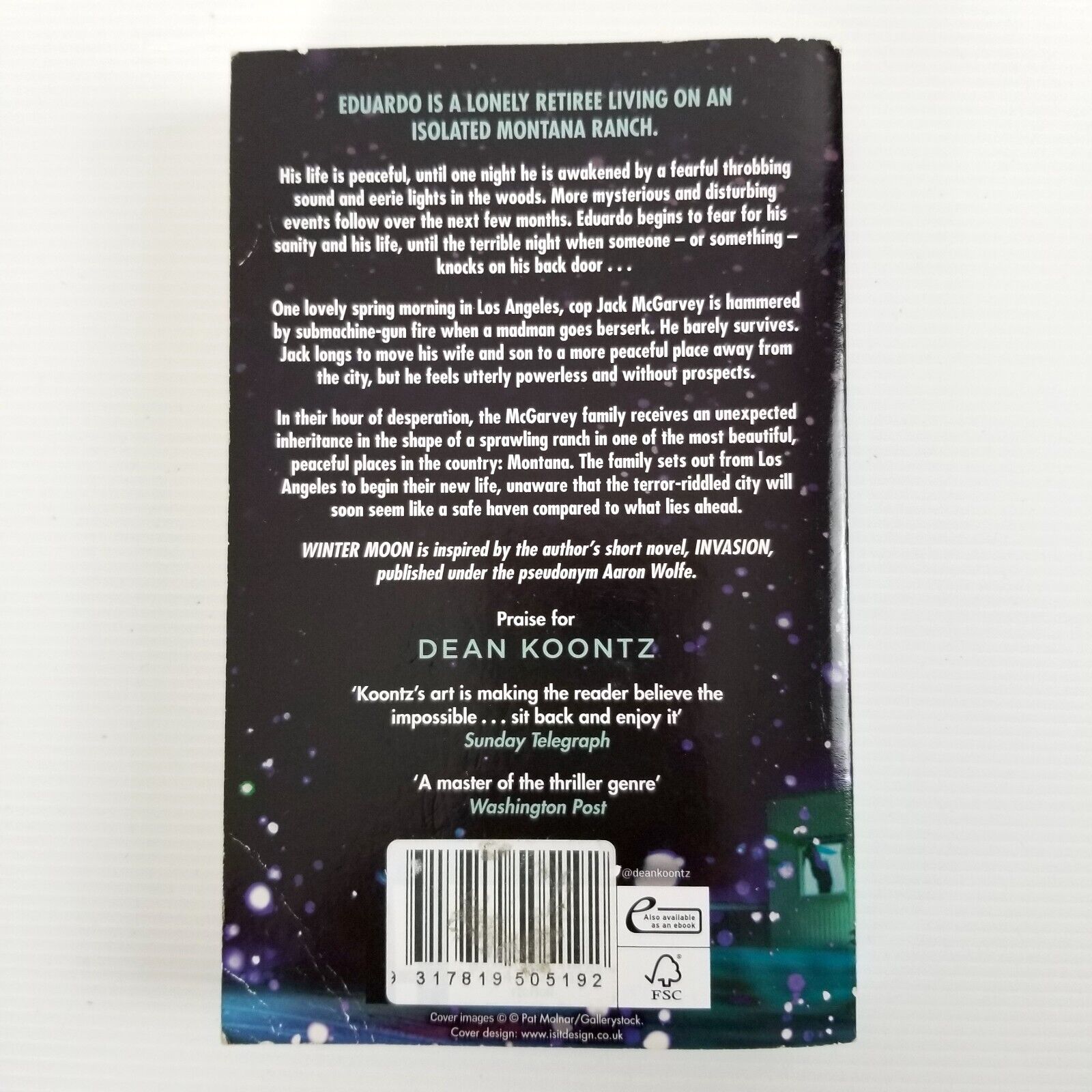 Winter Moon by Dean Koontz (Small Paperback, 2016) Mystery Crime Thriller LA Cop