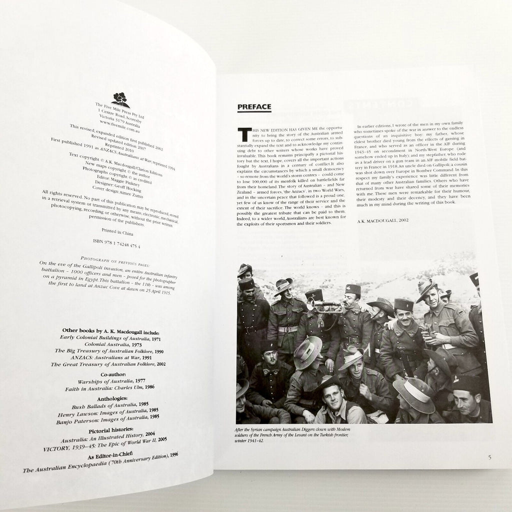 Australians At War: A Pictorial History by A. K. Macdougall ANZAC Military War