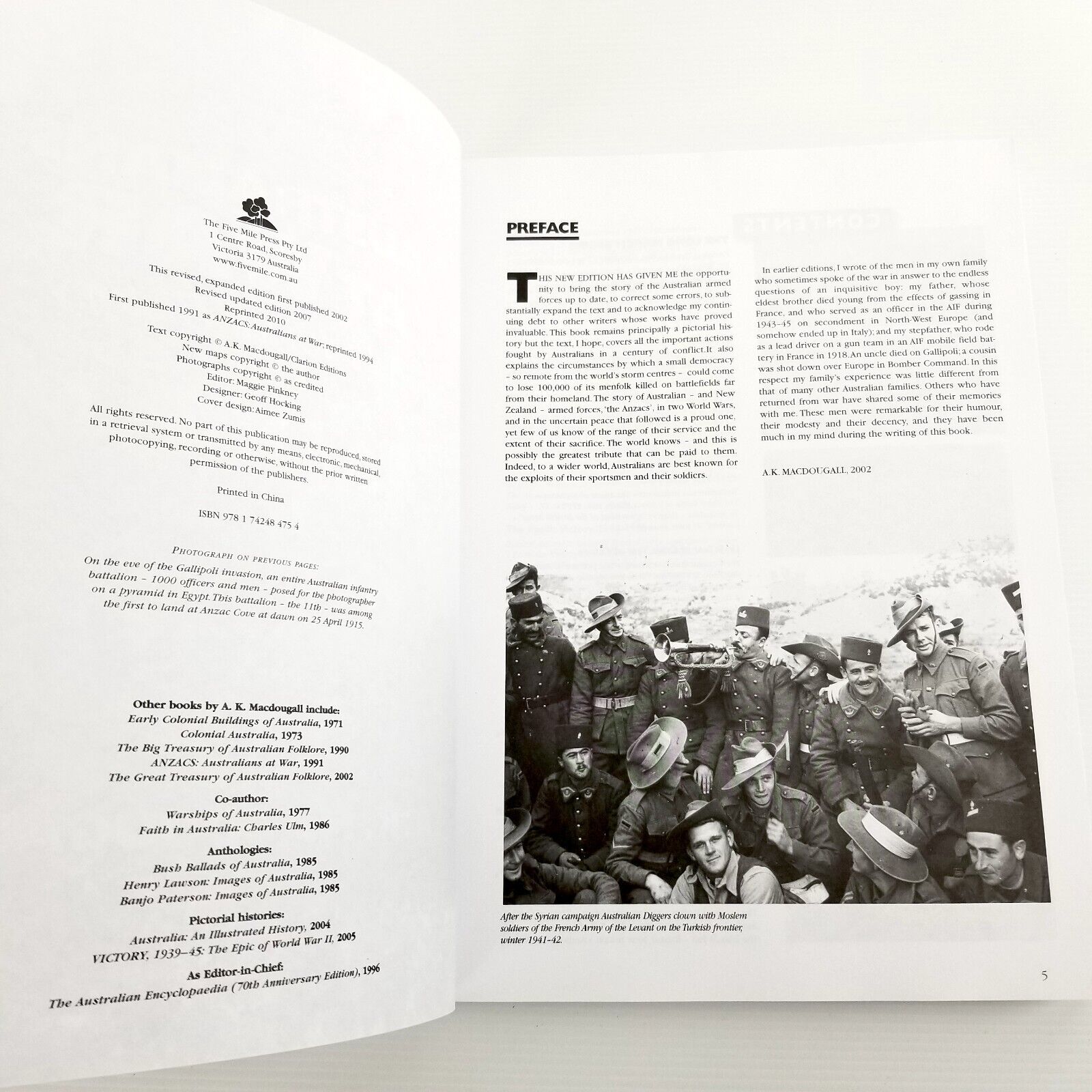 Australians At War: A Pictorial History by A. K. Macdougall ANZAC Military War