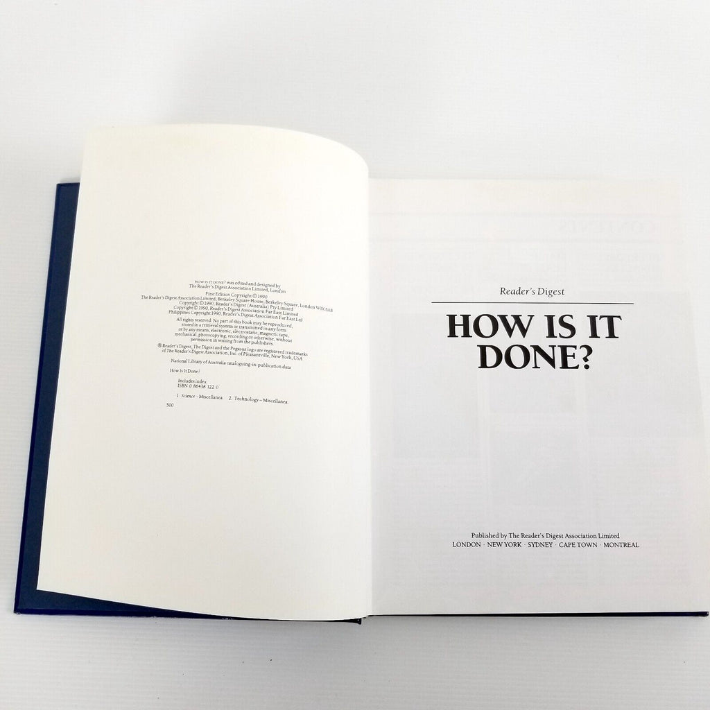 How is it Done? Reader's Digest 1990 Hardcover Book 1st Ed Science Medical Book