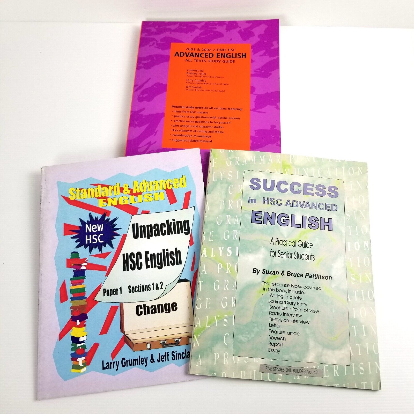 3x Advanced English Textbooks Study Guides HSC Highschool Workbook Like New
