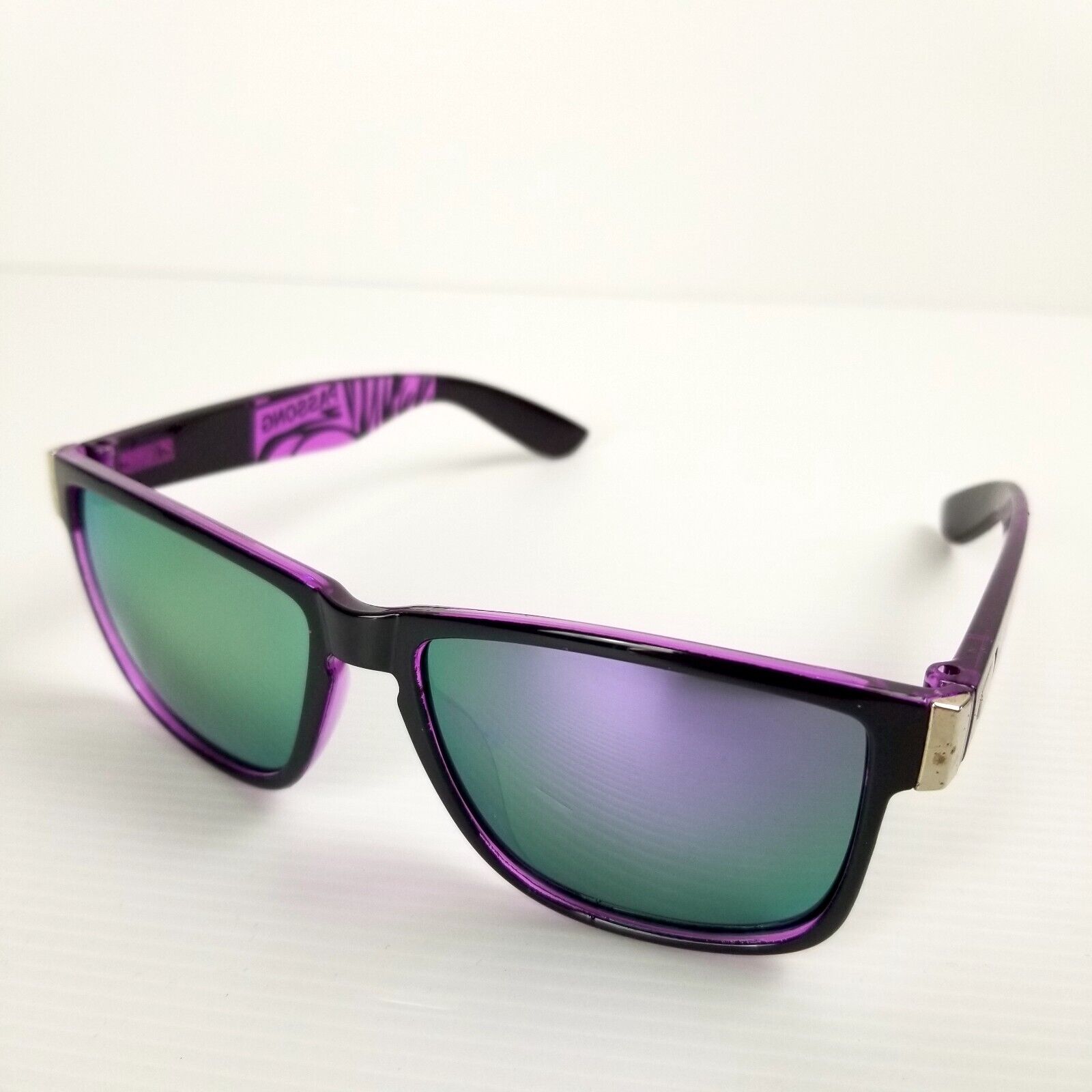 Funky Purple Polarised Sunglasses Square Mirrored Lens Men's Women's UV400 New