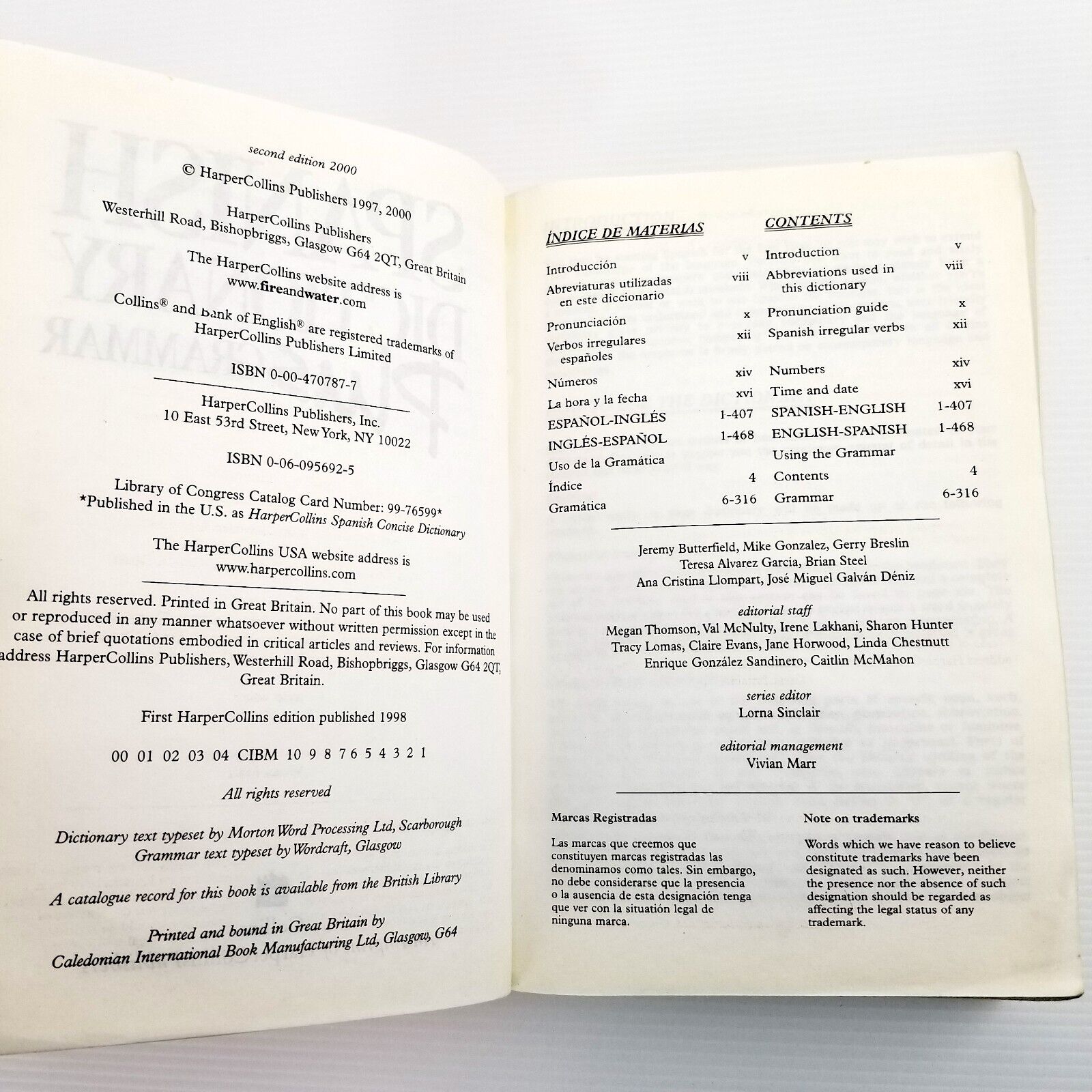 Collins Spanish Dictionary Plus Grammar 2nd Edition, Paperback 2000 Languages